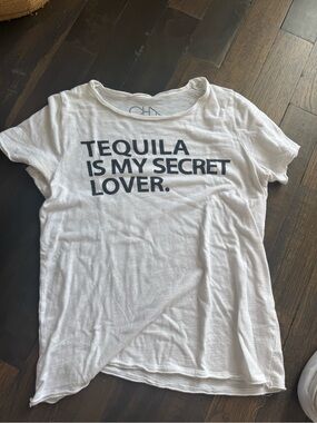 CHASER White Graphic Tee - "Tequila Is My Secret Lover."